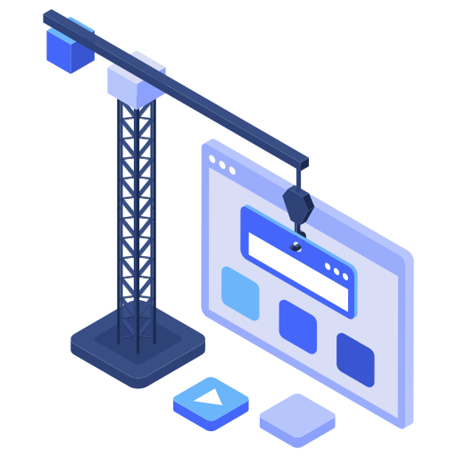 Building site, construction, crane, under, website, builder, site icon